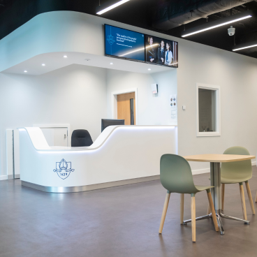 HOME The reception area of the Sports and Wellness centre